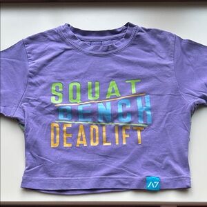 A7 Purple Bar Grip Crop Top with Colorful SBD Print